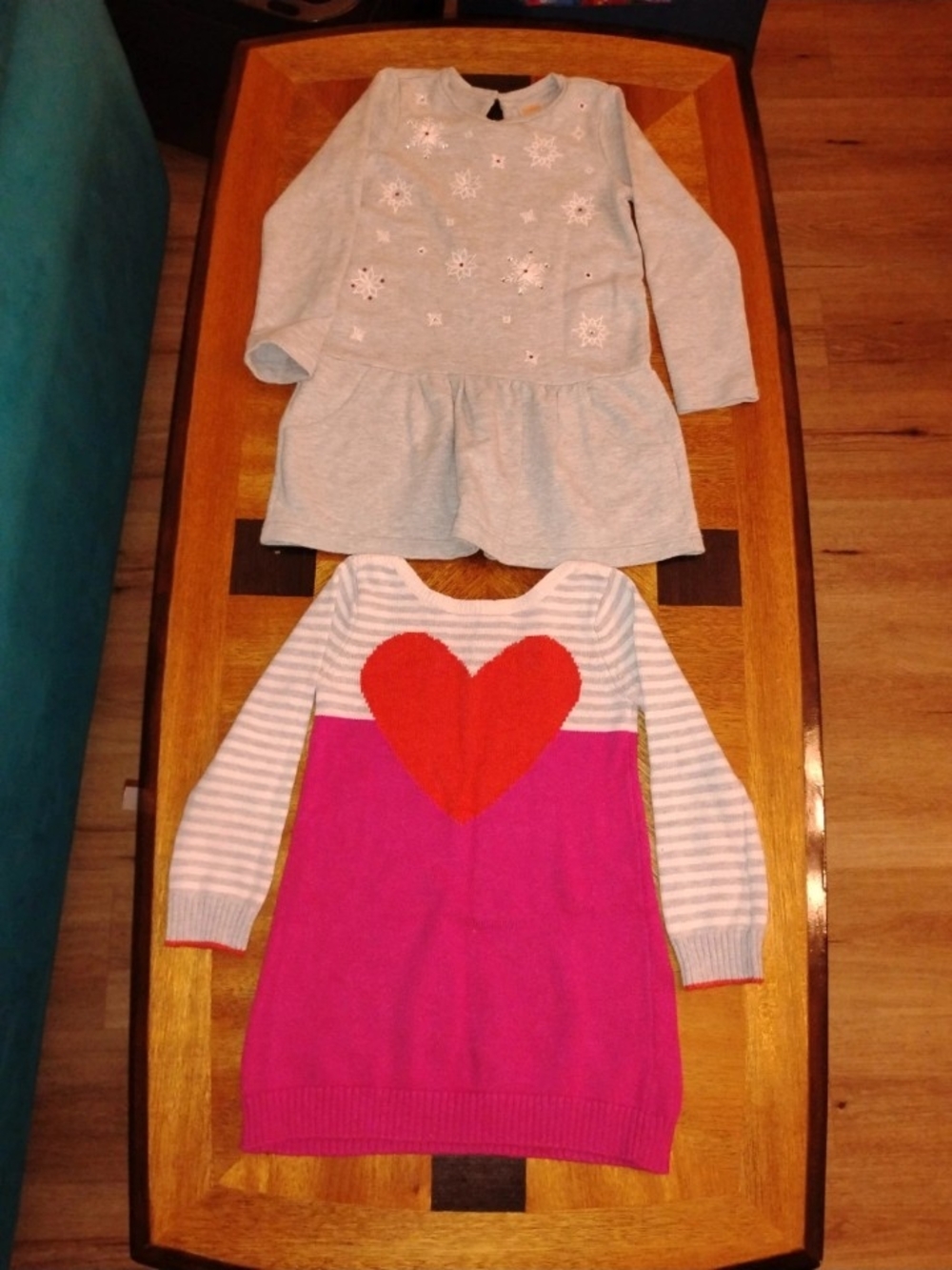 2 Gymboree Dresses size 4, Snowflake And Heart Style